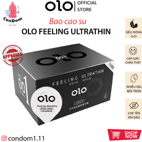 Bao cao su OLO Đen Siêu Mỏng 0.01