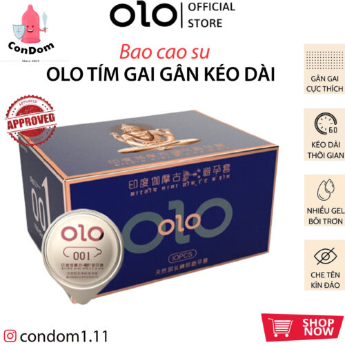 Bao cao su OLO Tím Gân Gai Kéo Dài