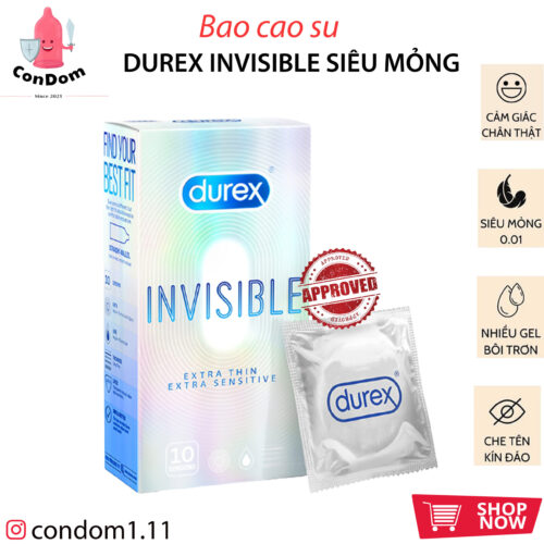 Bao cao su Durex Invisible Siêu Mỏng