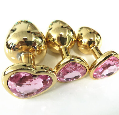 Phích cắm hậu môn  trái tim mạ vàng