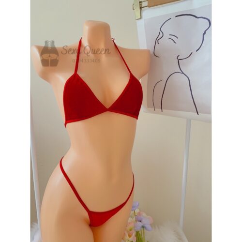 Bộ Đồ Lọt Khe Nhung Đỏ