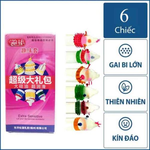 Bao cao su Runbo extra sensitive gân gai hộp 6 chiếc
