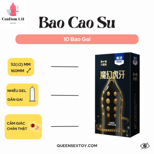 Bao Cao Su Gân Gai Đen Kéo dài